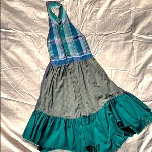 Green Plaid Halter Top Prairie dress by RevivALL